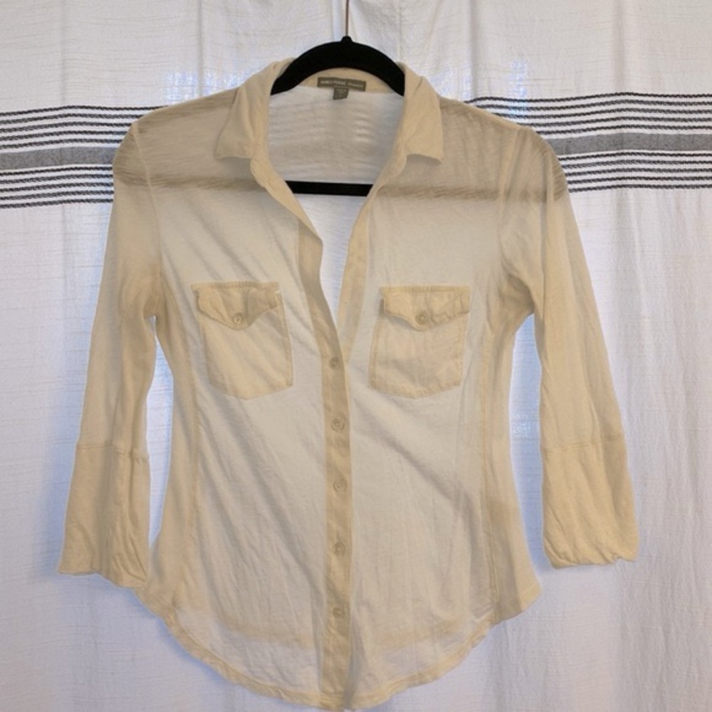 James Perse Pale Blue Collared Button Down - image 4